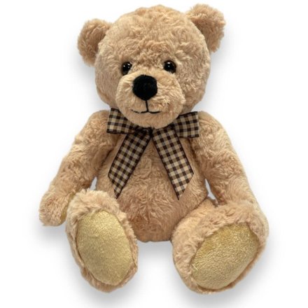 Traditional Teddy Bear w/ Ribbon, 25cm