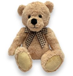 This gorgeous teddy bear is the epitome of tradition. He has super soft fur and wears a gingham bow