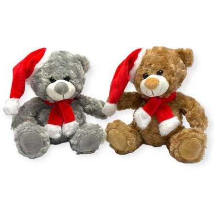 2A Christmas Hat and Scarf Bear, 25cm