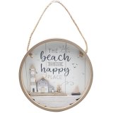 This ornamental beach themed plaque hung by jute twine would make the perfect addition to a beach chalet or a boat. 