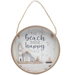 This ornamental beach themed plaque hung by jute twine would make the perfect addition to a beach chalet or a boat. 