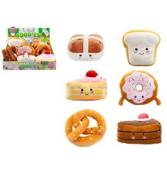 An assortment of 6 super soft and snuggly bakery themed toys from the Softlings collection. 