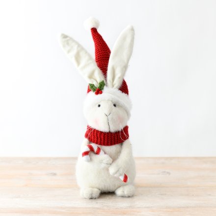 Festive Fabric Rabbit, 50cm