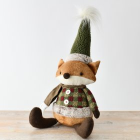A cute fox decoration created using an abundance of textured patterns. 