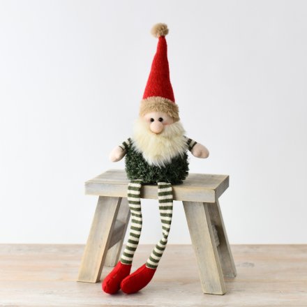 Sitting Santa w/ Green Fluffy Body