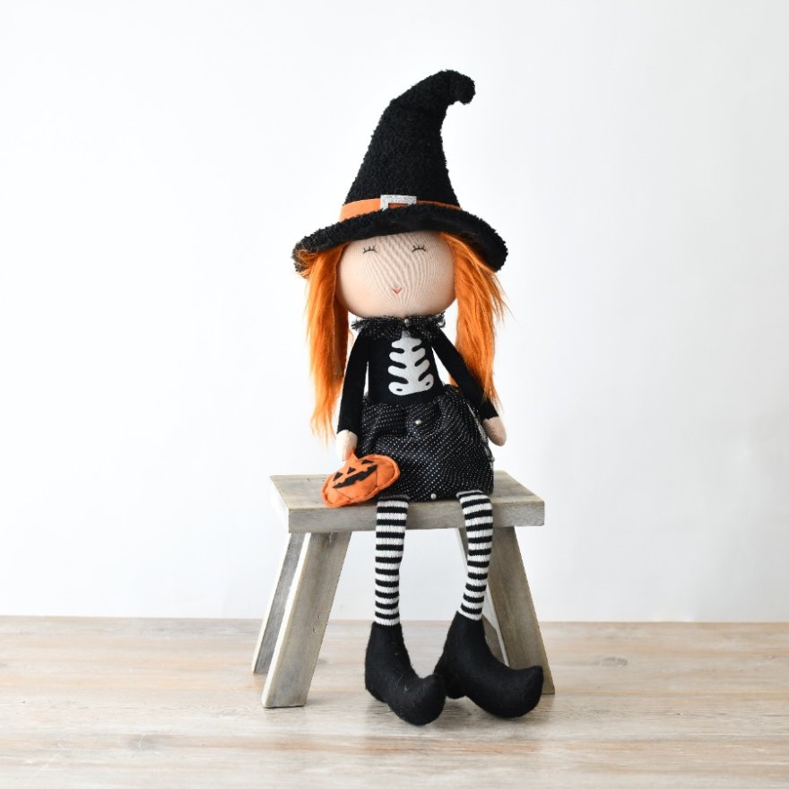 60cm Fabric Witch Sitting Decoration