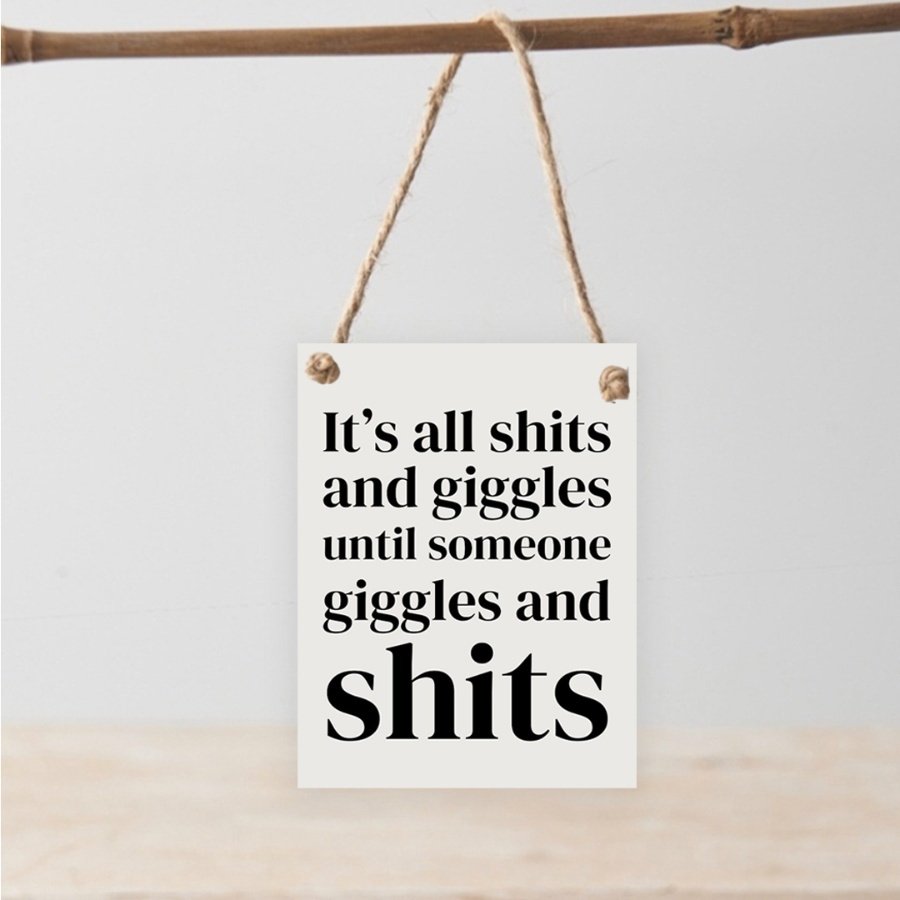 'It's all s***s and giggles, until someone giggles and s***s! 