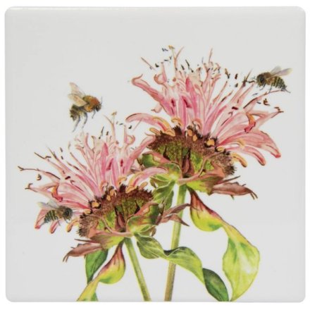 Bee-Tanical Ceramic Coaster Bergamot