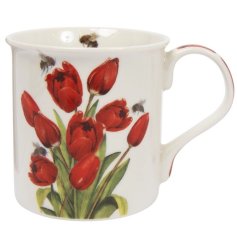 Introducing our Bee-tanical China Mug Peony, the perfect addition to any tea lover's collection.