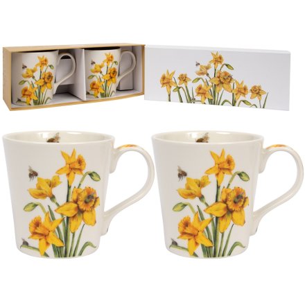 Bee-Tanical Daffodil Mugs Set 2