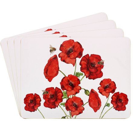 Bee-Tanical Poppy Placemats Set 4