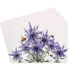From the Bee-Tanical range a set of 4 placemats illustrated with a pretty Thistle.