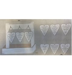 6/A Wooden Friends Hanging Hearts, 11cm