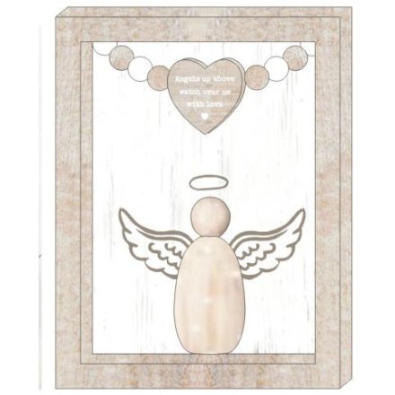 Box Frame Plaque in Angel Design, 15cm