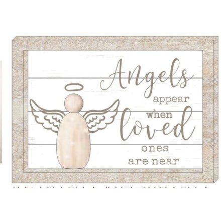 Angel Appear when Loved ones are near " Box Plaque, 17cm