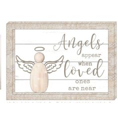 "Angel Appear when Loved ones are near " Box Plaque, 17cm