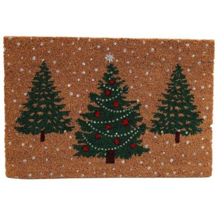 Festive Trees Doormat 60cm