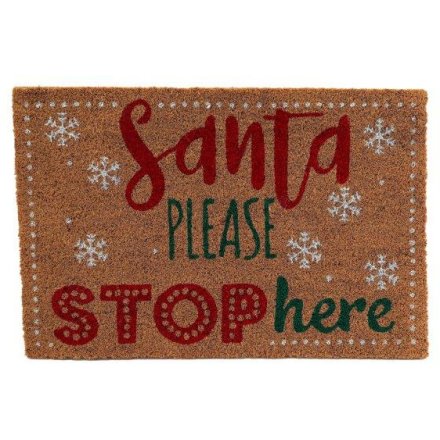 Santa Please Stop Here Doormat