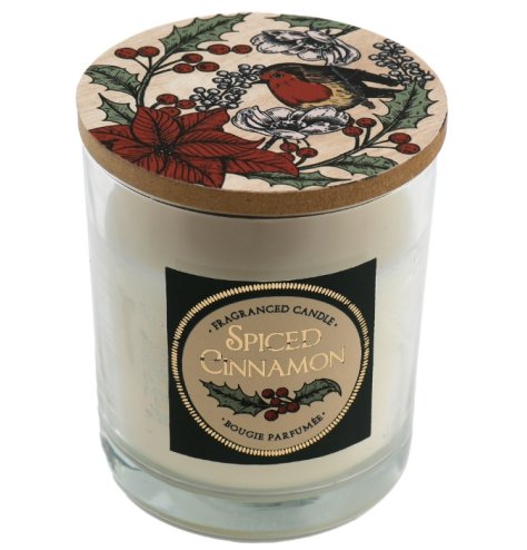 A spiced cinnamon fragranced festive candle detailed with a beautiful winter berry style lid. 
