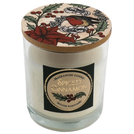Christmas Robin Scented Candle w/ Lid, 10cm