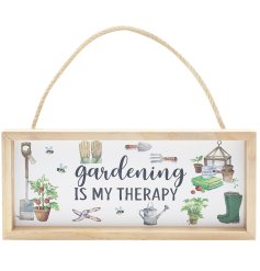 Introducing the Green Fingers "Gardening Is My Therapy" Plaque - the perfect addition to any garden or outdoor space.