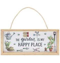 Introducing the perfect addition to any garden lover's paradise - The Garden Is My Happy Place Hanging Plaque.