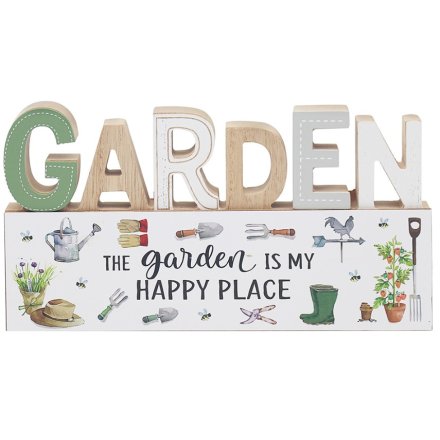 Green Fingers Happy Place Standing Sign