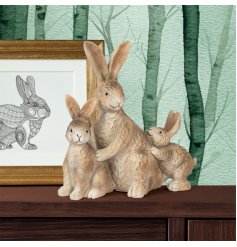 Hatty, Henry & Harry a charming trio of standing hares that will add a touch of love to any home decor.