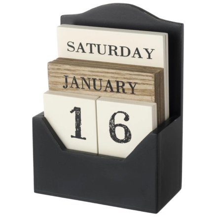 Wooden Black Calendar 15cm