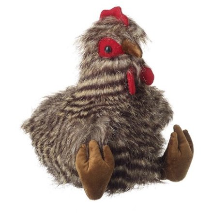 Flocked Sitting Hen, 24cm