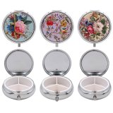 Three assorted Pill Boxes in a floral William Kilburn design.