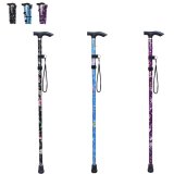 A stylish walking stick that folds into 4 smaller pieces and attached is also a black loop handle for carrying. 