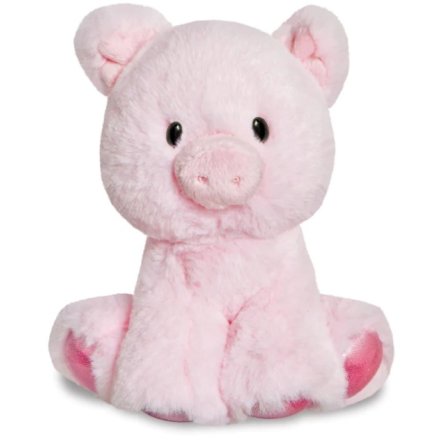 From the Glitzy Tots range, a super fluffy pink pig soft toy. 