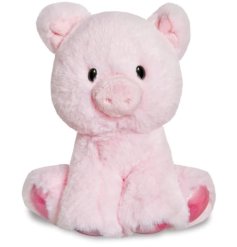 From the Glitzy Tots range, a super fluffy pink pig soft toy. 