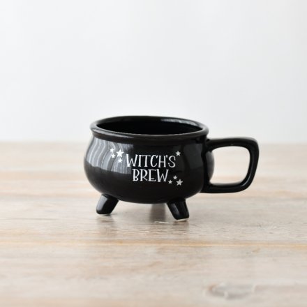 Get bewitched this Halloween with our Shiny Black Halloween Mug