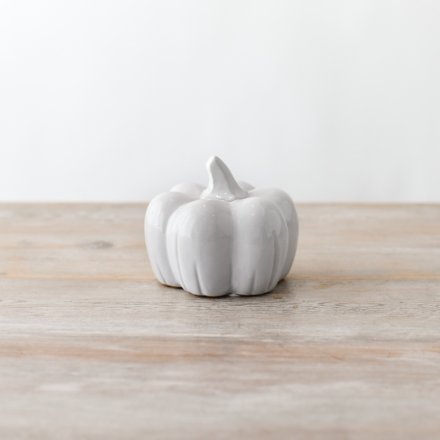 White Ceramic Pumpkin 11.4cm