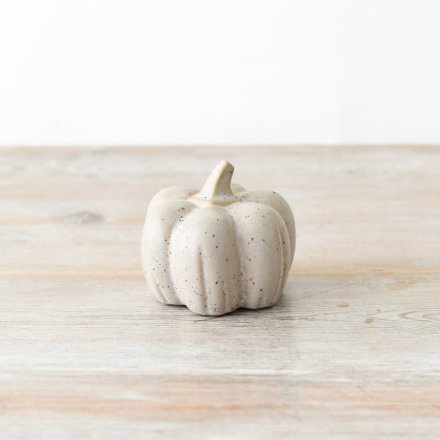 Cream Pumpkin Halloween Deco, 8.5cm