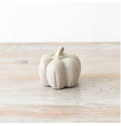 Cream Pumpkin Halloween Deco, 8.5cm