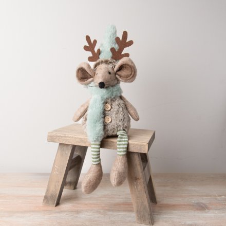 Sitting Mouse w/ Antlers 