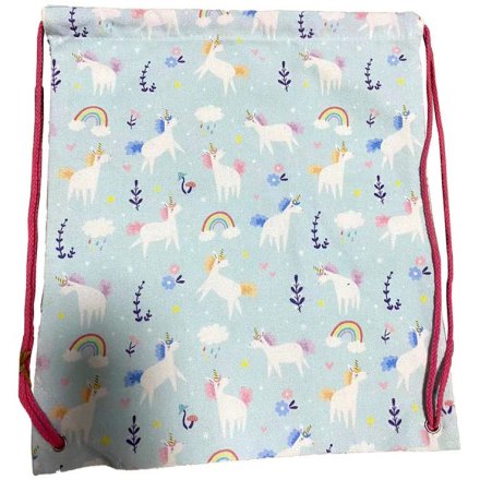Unicorn Magic Canvas Drawstring Bag, 42cm