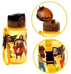 A lovely water bottle in a pirate-themed style.  