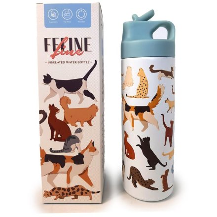 Feline Fine Cats Hot & Cold Flip Top Drinks Bottle 500ml