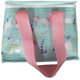 A charming pink and blue magic unicorn lunch bag.