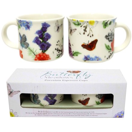 Butterfly Meadows Porcelain Espresso Cups, 5.5cm