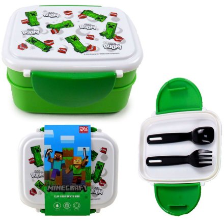 Minecraft Creeper & Tnt Lunch Box With Cutlery