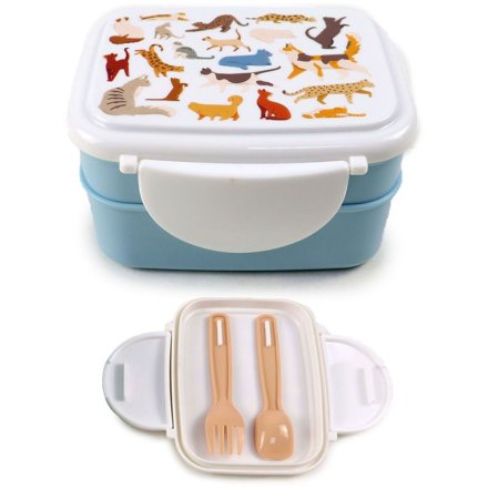 Fine Cats Clip Lock Bento Lunch Box With Cutlery