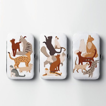 5 Piece Manicure Set With A Cat Print, 3A, 11,5cm