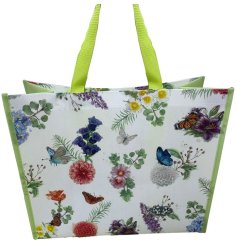 A spacious white and green shopping bag.