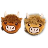 An assortment of 3 lovely highland cow face shaped change purses.
