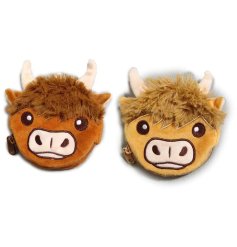 An assortment of 2 highland cow small purses, great for holding loose change.